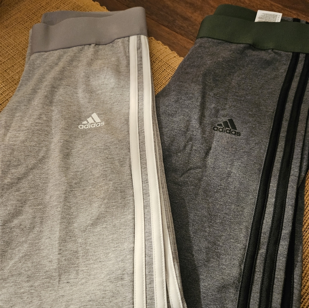 Adidas Gray and Dark Gray Leggings/track Pants. NWT. Size Medium